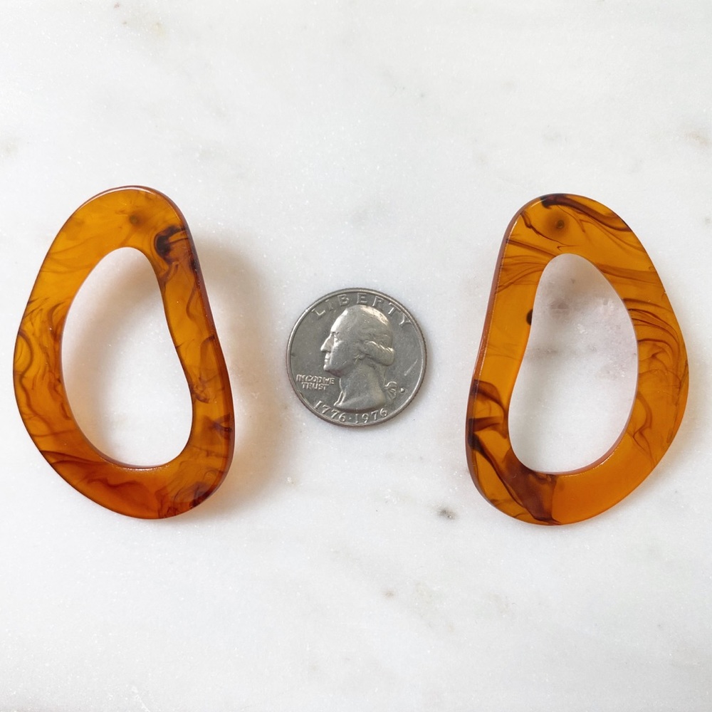 "Larsen" Earrings || Amber Geometric Statement - Picture 7 of 14
